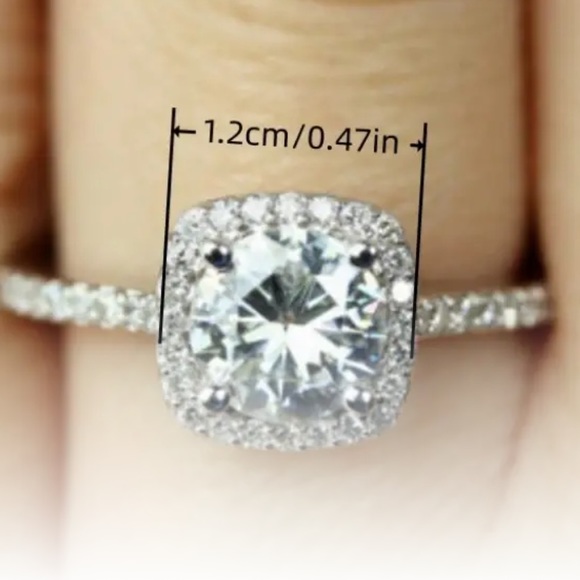 NWTS-Luxury Promise Ring - Silver Plated with Shining Zircon Inlay - Picture 10 of 10